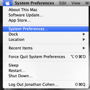 Opening System Preferences