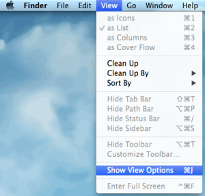 Show View Options in OS X Finder